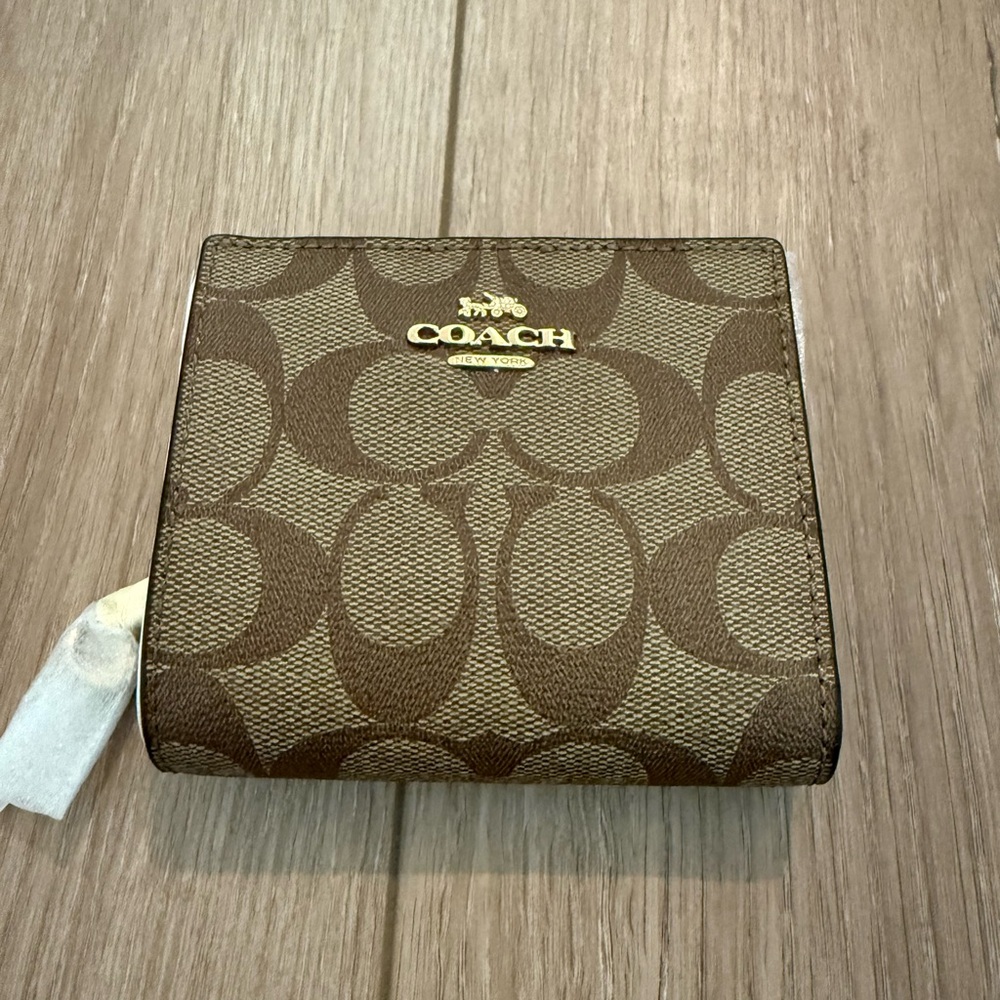 Coach Tan and Brown Signature Wallet